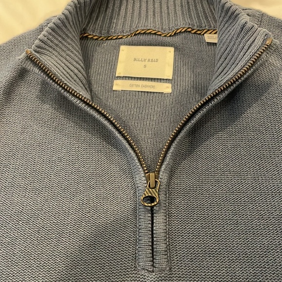 Billy Reid Blue Cotton/Cashmere Men’s Sweater Small - Picture 3 of 9